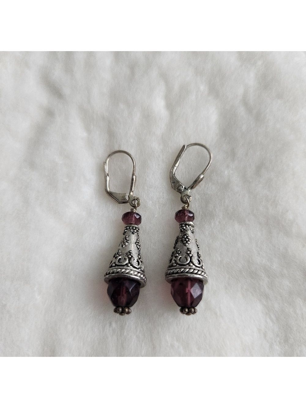 BALI SILVER AMETHYST EARRINGS